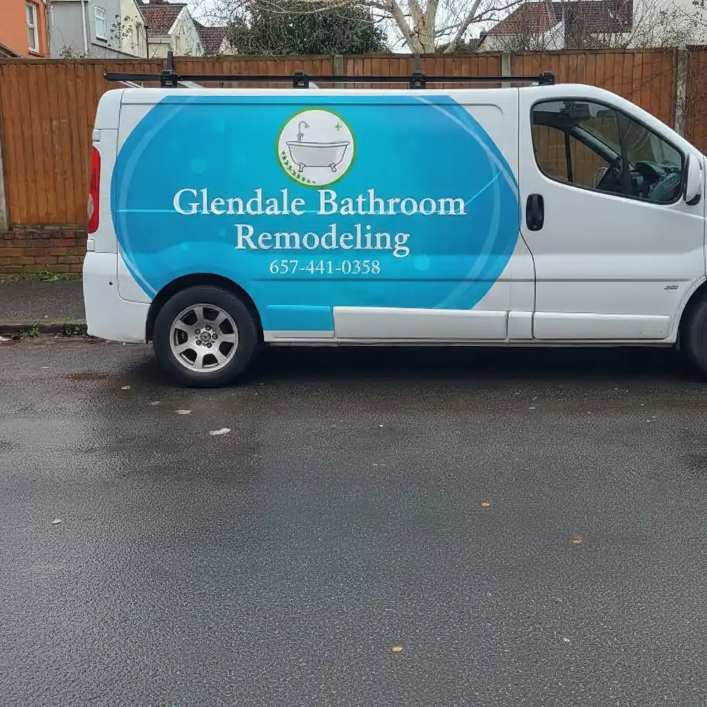 Glendale Bathroom Remodeling company vehicle with branding and contact number